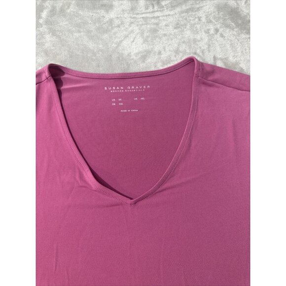 Women’s Susan Graver Modern Essential Blouse Pink Plus Size 3X - Picture 6 of 11